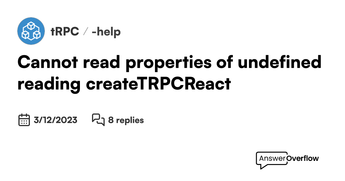 Cannot read properties of undefined reading createtrpcreact trpc